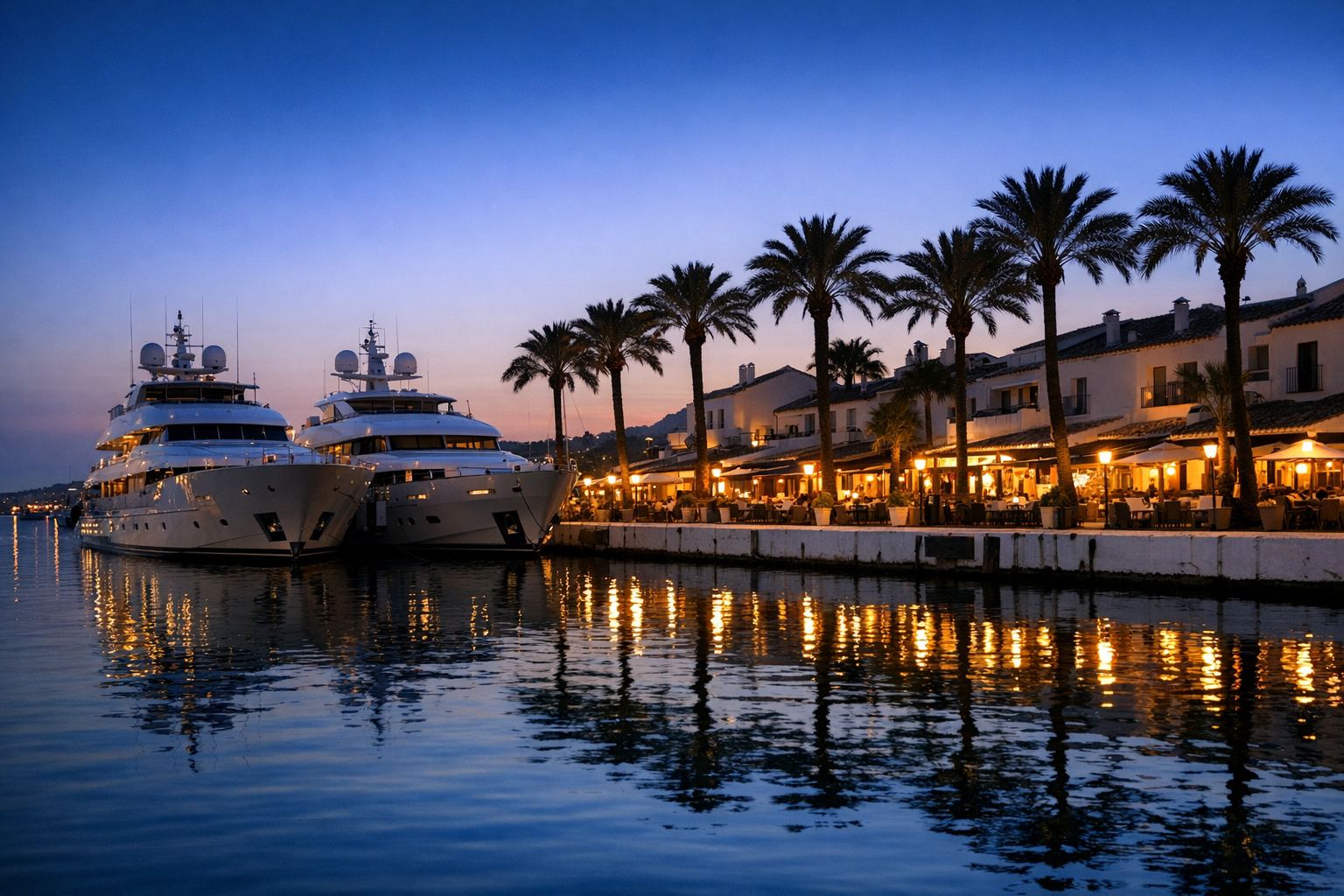 Marina and apartments on Marbella East
